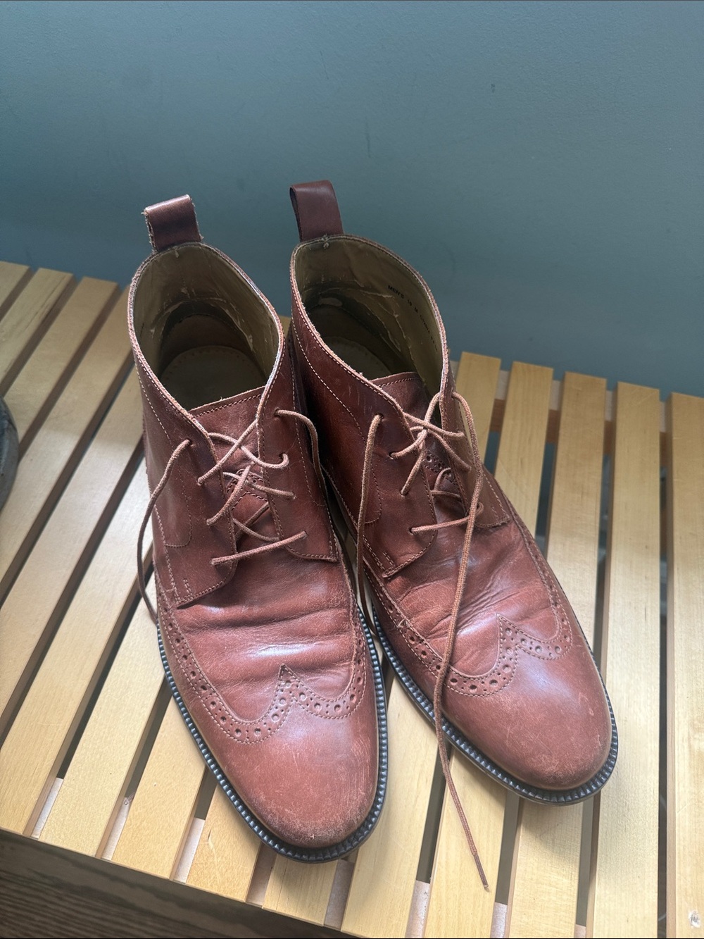 Cole Haan Tan/Brown Leather Chukka Wingtip Boots